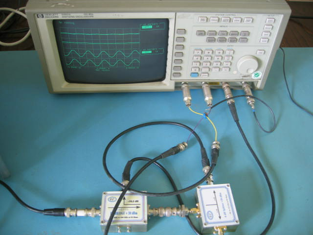 [Photograph of oscilloscope showing cancelled current]
