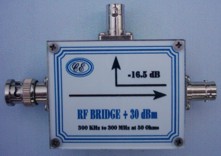 [Photograph of RF Bridge Box showing connectors]