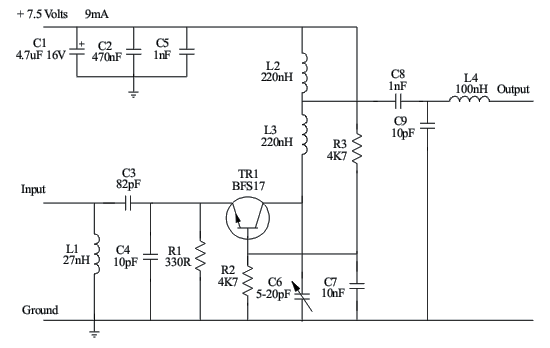 wifi signal amplifier schematics parts list